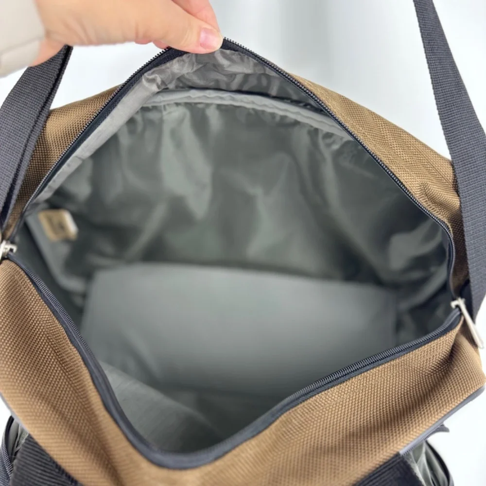 Dockers Small Size Carry On Travel Bag Brown Removable Shoulder Strap Zip Pocket